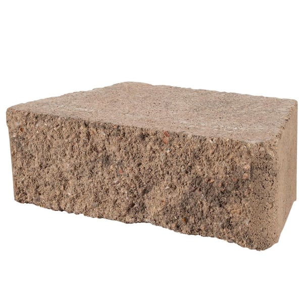 Pavestone RockWall Small 4 in. x 11.63 in. x 6.75 in. Pecan Concrete Retaining Wall Block
