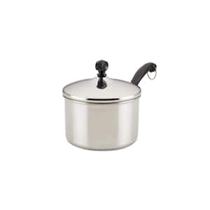 3 qt. Stainless Steel Nonstick Sauce Pan in Silver with Lid