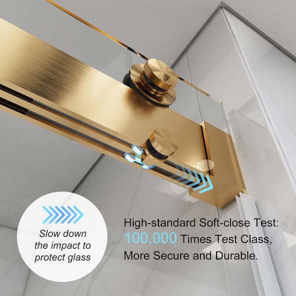 MCOCOD 56-60.75 in. W x 66 in. H Double Sliding Frameless Soft