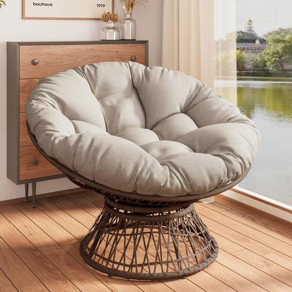 Zeus & Ruta Wicker Outdoor Chaise Lounge Chair, Brown Base