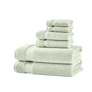 Egyptian Cotton Watercress Green 6-Piece Bath Sheet Towel Set