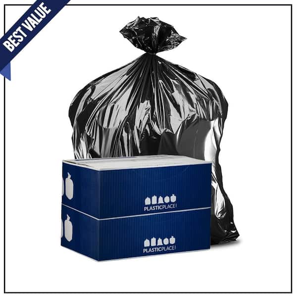 61 in. W x 68 in. H 95 Gal. - 96 Gal. 1.2 mil Black Trash Bags 50-Count (2-Pack)