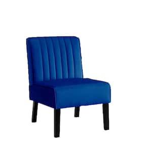 Evans Dark Blue Velvet Accent Chair (Set of 2)