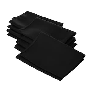 Polyester Poplin 18 in. x 18 in. Black Napkin (10-Pack)