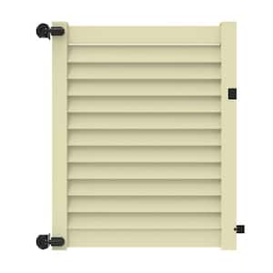 Louvered 5 ft. x 6 ft. Sand Vinyl Privacy Fence Gate