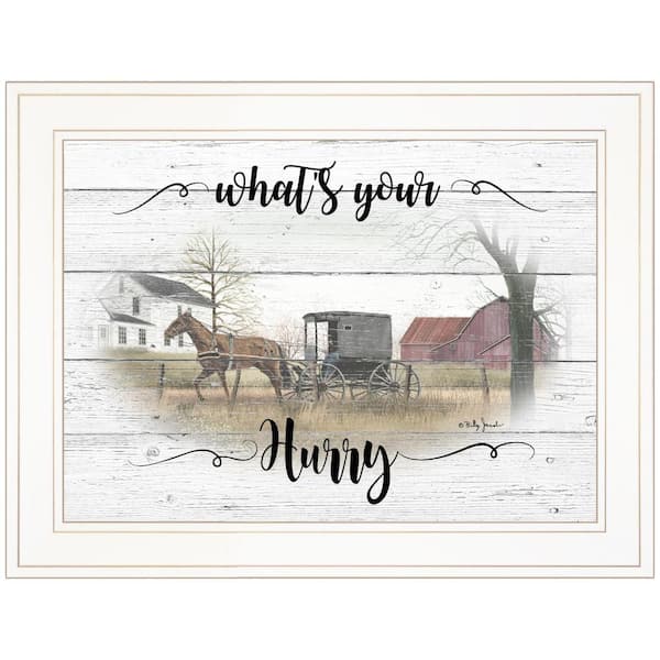 HomeRoots Charlie Whats Your Hurry 1-Piece Framed Wall Art 15 in. x 19 in.