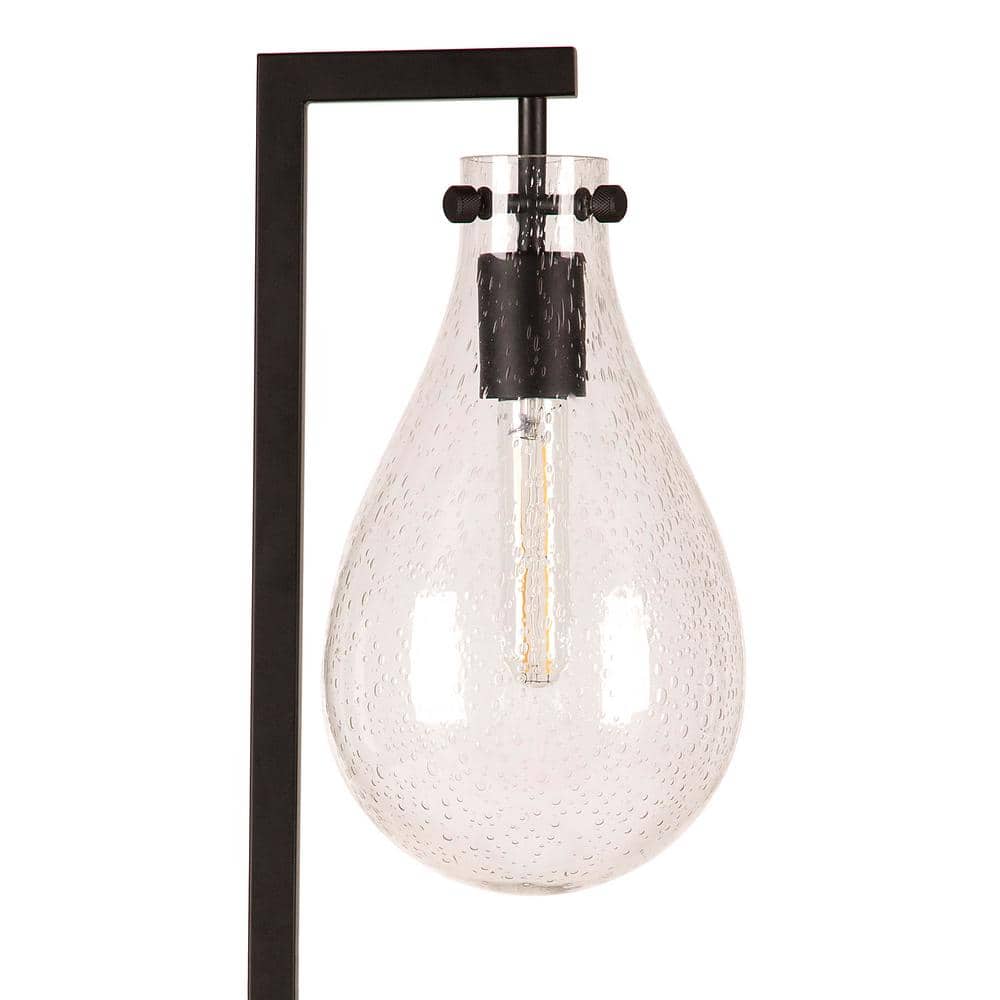 Weston 25" Blackened Bronze Seeded Glass Teardrop Table Lamp
