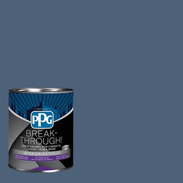 Break-Through! 1 qt. PPG1163-6 Blue Fjord Satin Door, Trim & Cabinet Paint