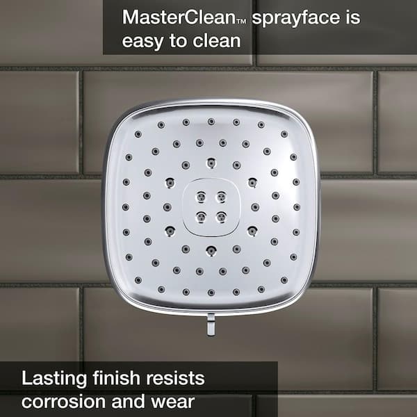 KOHLER Fordra 3-Spray Patterns 6.817 in. Wall Mount Fixed Shower Head in Polished Chrome