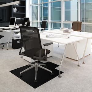 Advantagemat Black Vinyl Lipped Chair Mat for Carpets - 36 in. x 48 in.