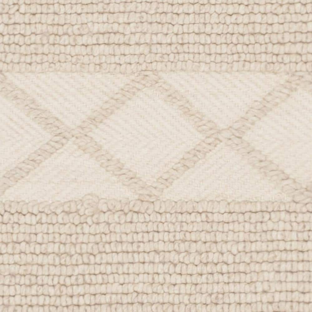 Beige Wool Hand-Tufted Reversible Runner Rug