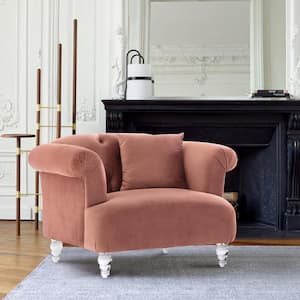 Elegance Acrylic Legs Contemporary Chair with Blush Velvet