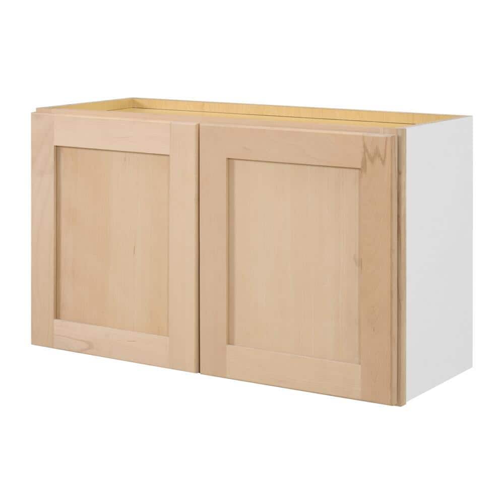 Hampton Bay 30 in. W x 12 in. D x 18 in. H Ready to Assemble Wall Bridge Kitchen Cabinet in Unfinished with CLICKREADY Technology W301812
