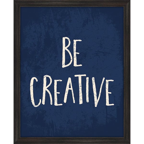 Melissa Van Hise 16 in. x 13 in. "Be Creative (Navy)" Framed Giclee Print Wall Art