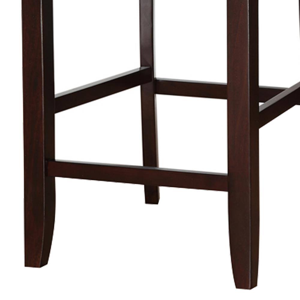 High Black Faux Leather Upholstered Side Chair with Wood Frame