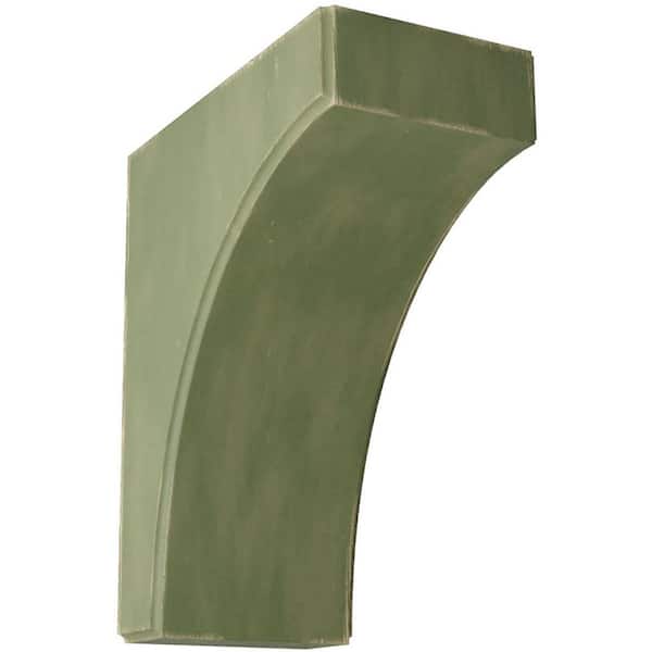 Ekena Millwork 5-1/4 in. x 12 in. x 10 in. Restoration Green Clarksville Wood Vintage Decor Bracket