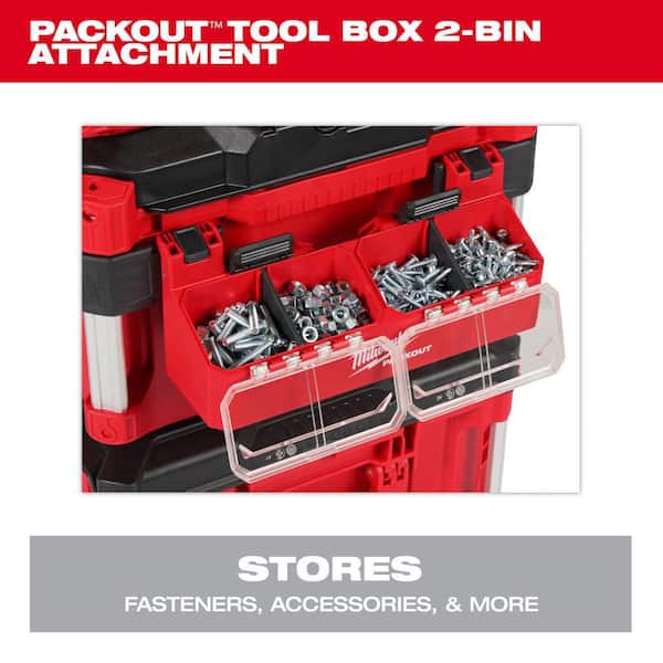 Milwaukee PACKOUT Tool Box 2-Bin Attachment 48-22-8610 - The Home