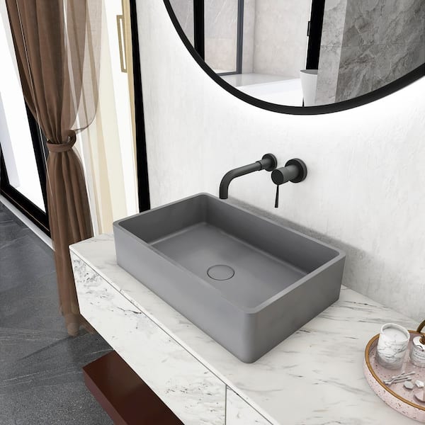 Xspracer Moray 19.68 in. Concrete Vessel Rectangular Modern