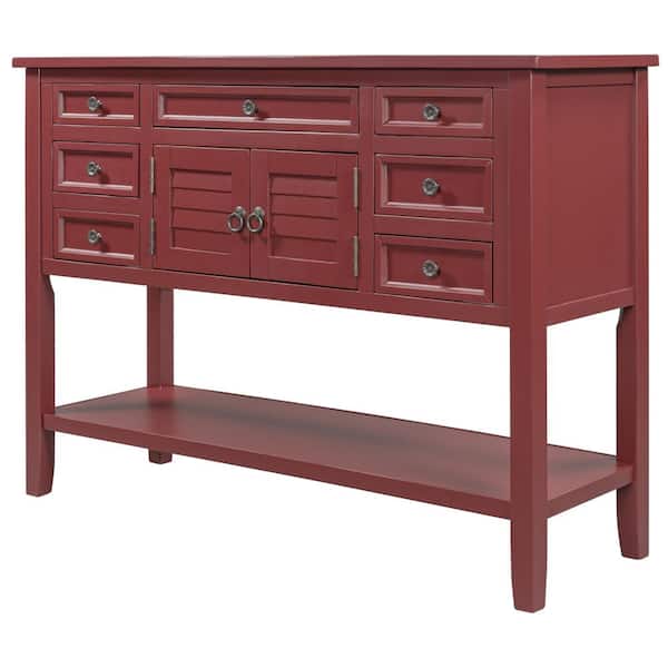 Utopia 4niture Russel 45 in. Red Rectangle Wood Modern Console Table