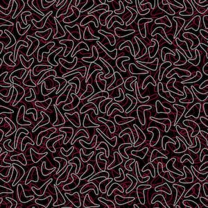 5 ft. x 12 ft. Laminate Sheet in Ebony Red Boomerang with Virtual Design Gloss Finish