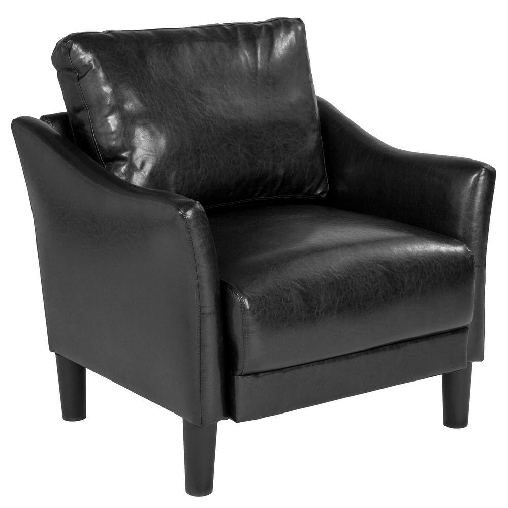 Carnegy Avenue Black Leather Arm Chair CGASL231771BLHD The Home Depot