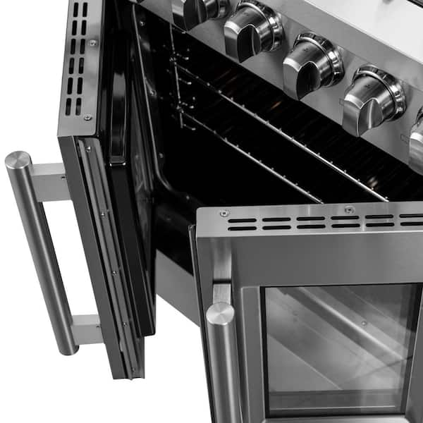 Forno Galiano 30 in. Freestanding French Door Double Oven Dual Fuel Range 5  Burners Stainless Steel FFSGS6356-30 - The Home Depot