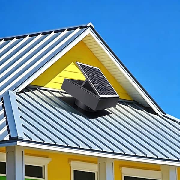 12 in. Solar Vent Fan 40-Watts Dual Power Attic Exhaust Fan w/3-Speed Remote and 25°C Auto Start 200 CFM MPPT Controller