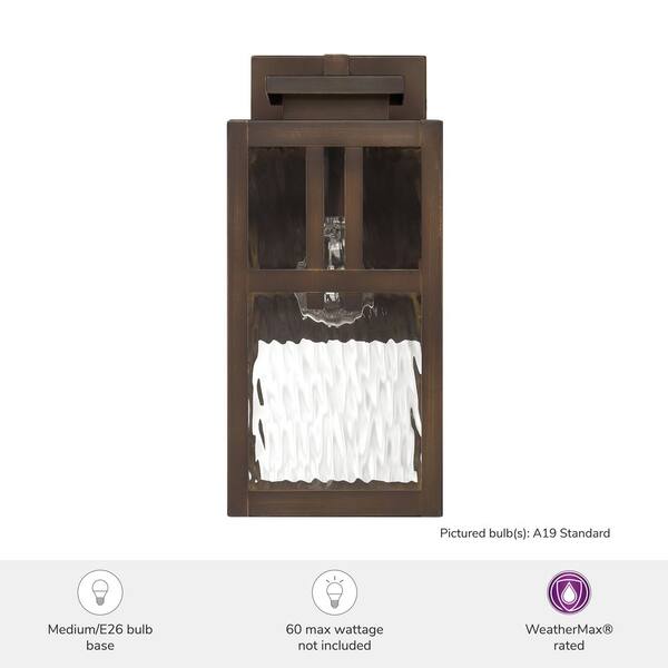 Hunter Fan Company - Hunter Aspenbrook 1 Light Matte Bronze Rectangle Hardwired Outdoor Lighting for Foyer / Entry Way