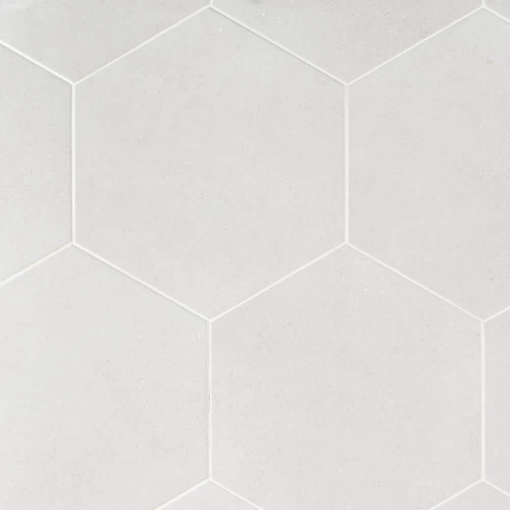 Bower Hex White Matte Porcelain Hexagon Floor and Wall Tile