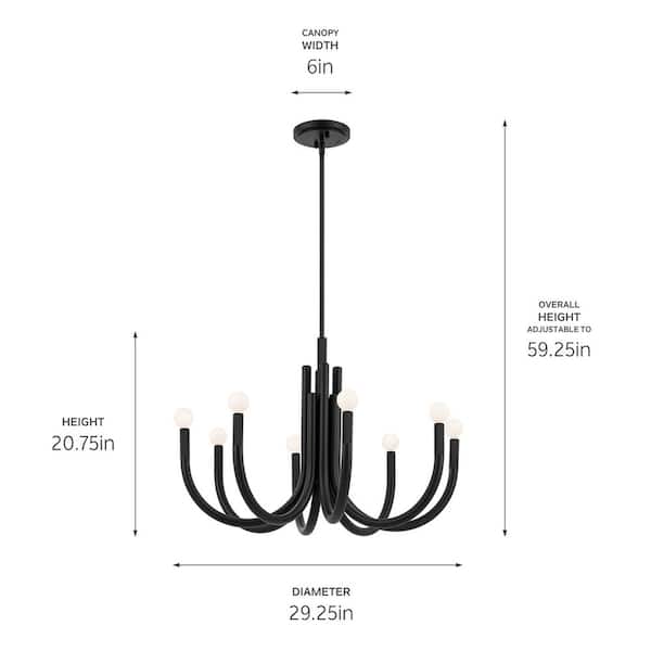 Kichler Odensa 8-Light Black Modern/Contemporary Chandelier