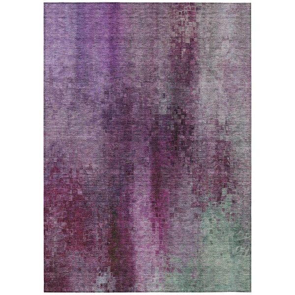 Chantille Machine Washable Indoor/Outdoor Abstract ACN2241 Purple 5 ft. x 7 ft. 6 in. Area Rug
