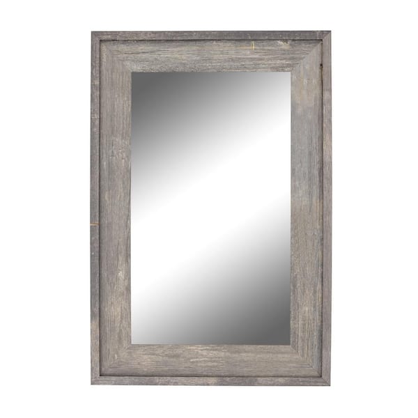 Hitchcock Butterfield Farmstead 20.75 in. x 24.75 in. Rustic Rectangle Framed Gray Decorative Mirror
