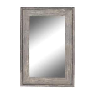 Farmstead 36.75 in. x 54.75 in. Rustic Rectangle Framed Gray Decorative Mirror