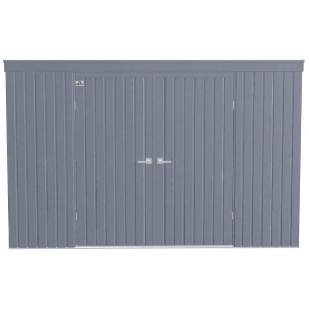 Anthracite Galvanized Steel 10-ft x 4-ft Storage Shed Kit