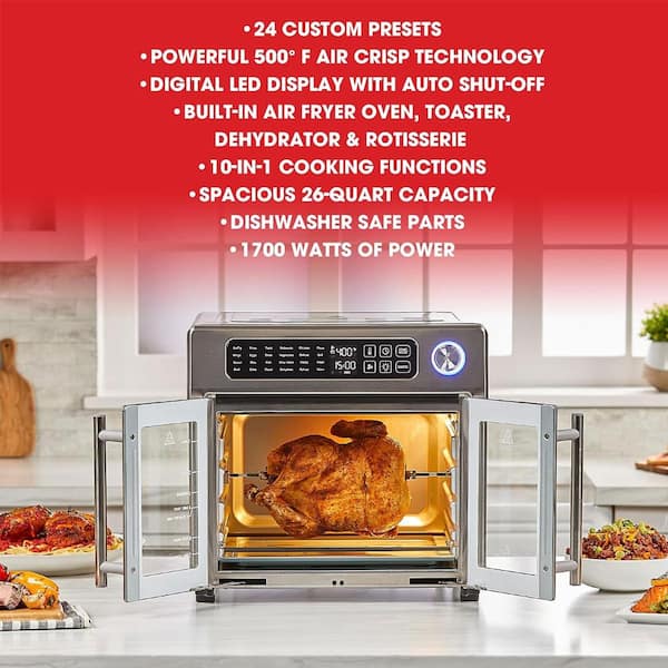 Aoibox 26 qt. Stainless Steel Extra Large Air Fryer