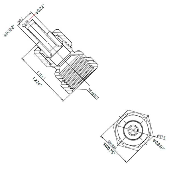 3/8 in. OD Compression x 3/8 in. FIP Brass Adapter Fitting