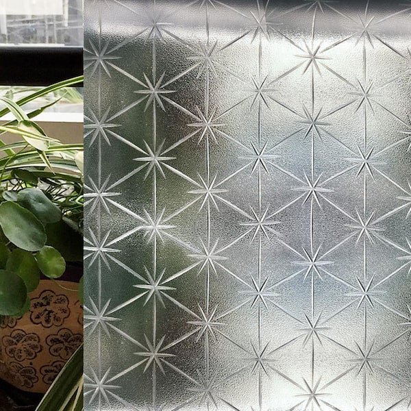 COTTON COLORS 35.4 in. x 78.7 in. 3D Shapes Decorative and Privacy Window Film