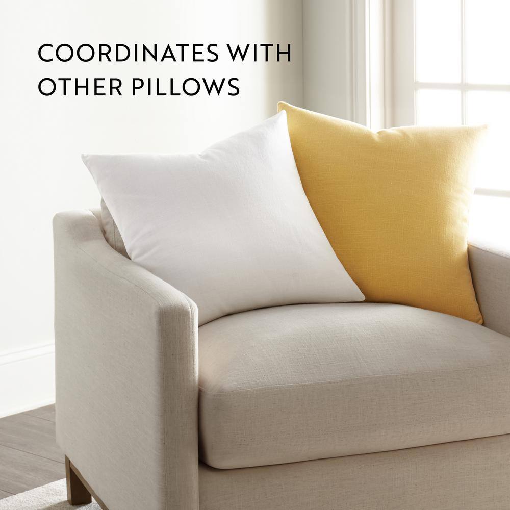 Distressed White Cotton Square Throw Pillow Set