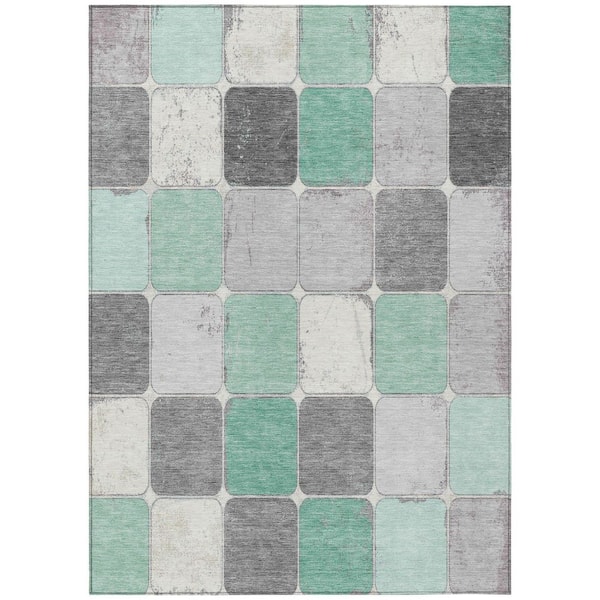 Chantille Machine Washable Indoor/Outdoor Abstract ACN1948 Mint 5 ft. x 7 ft. 6 in. Area Rug