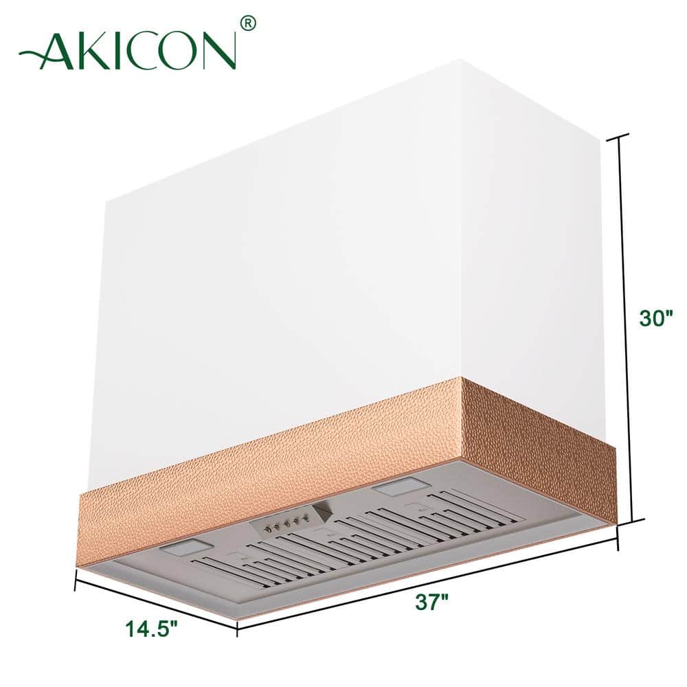 36-inch Stainless Steel Wall Mounted Range Hood with Copper Accents