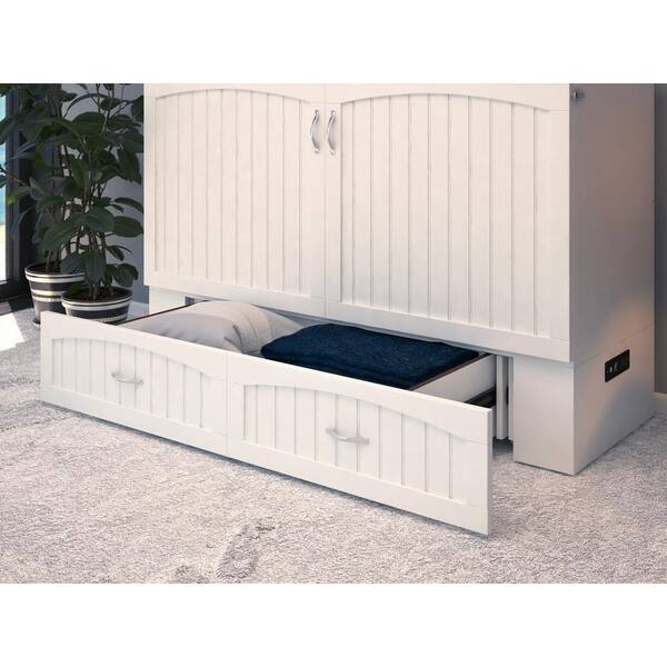 southampton murphy bed chest queen white with charging station