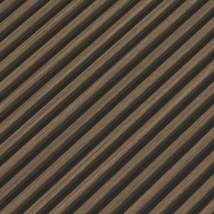 0.39 in. x 1 ft. x 8.5 ft. Walnut 3D Wood Slat Wall Panels Vinyl Decorative Wall Paneling (4-Pack)