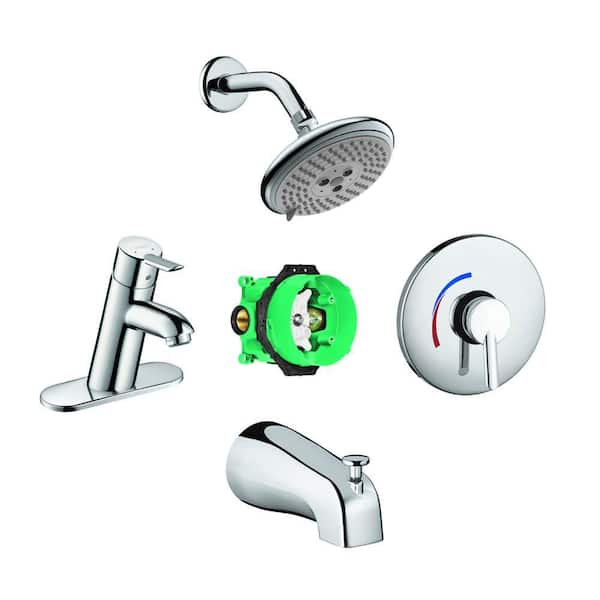 Hansgrohe Focus S Lavatory and Shower System Combo (Valve Not Included)