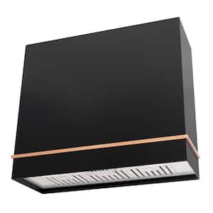36 in. Stainless Steel Range Hood with Powerful Vent Motor, 600 CFM, 3-Speed, Wall Mount, in Black with Copper