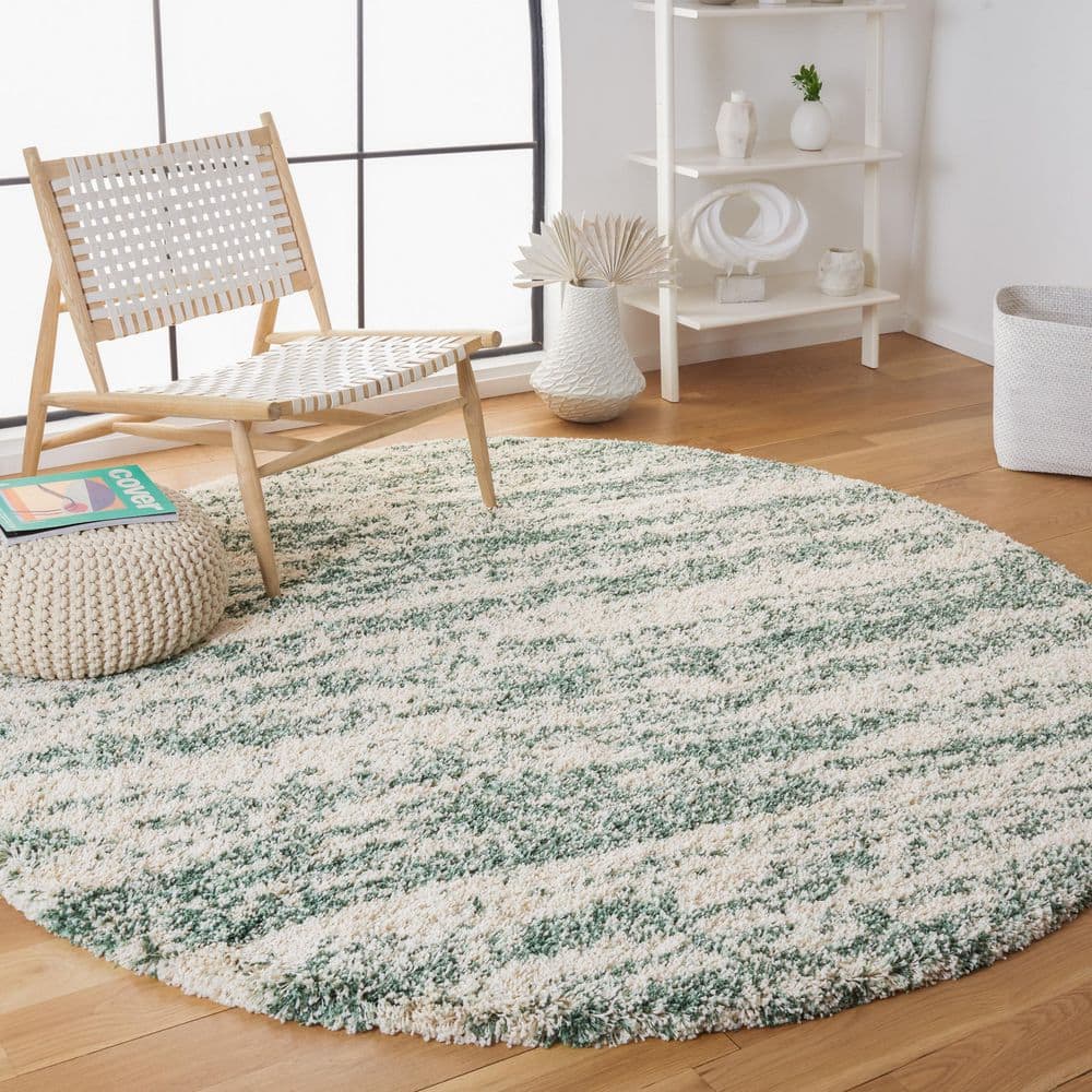 Hudson Shag 5 ft. x 8 ft. Oval Ivory/Green Marble Area Rug price history on PriceWatchPro