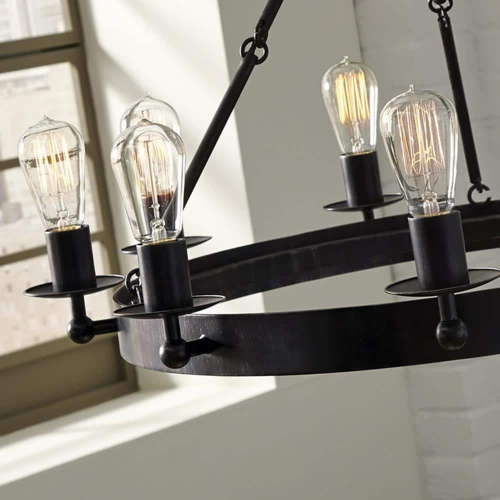 Ravenwood Manor 9-Light Chandelier in Stardust Black Finish