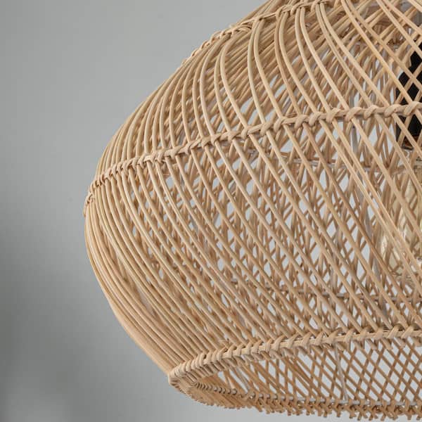 ELE Light & Decor Zula 60-Watt 1-Light Coastal Large Rattan ELE Light & Decor Zula 60-Watt 1-Light Coastal Large Rattan