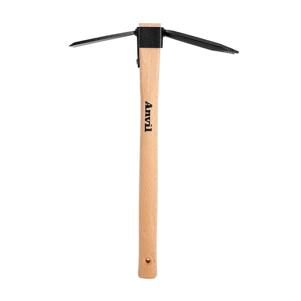 Anvil 14-2/5 in. Wood Handle Digging Hoe/Cultivator Combo