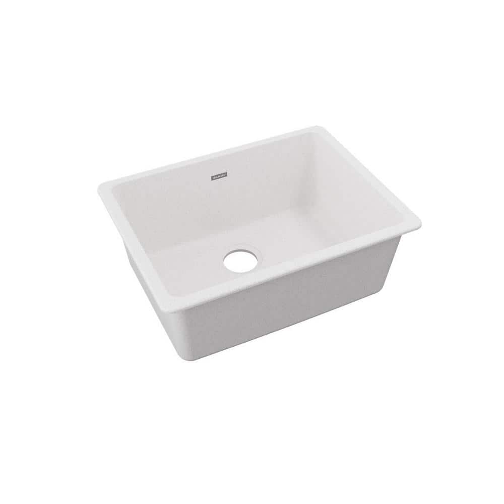 Elkay White Quartz 25" Undermount Single Bowl Kitchen Sink