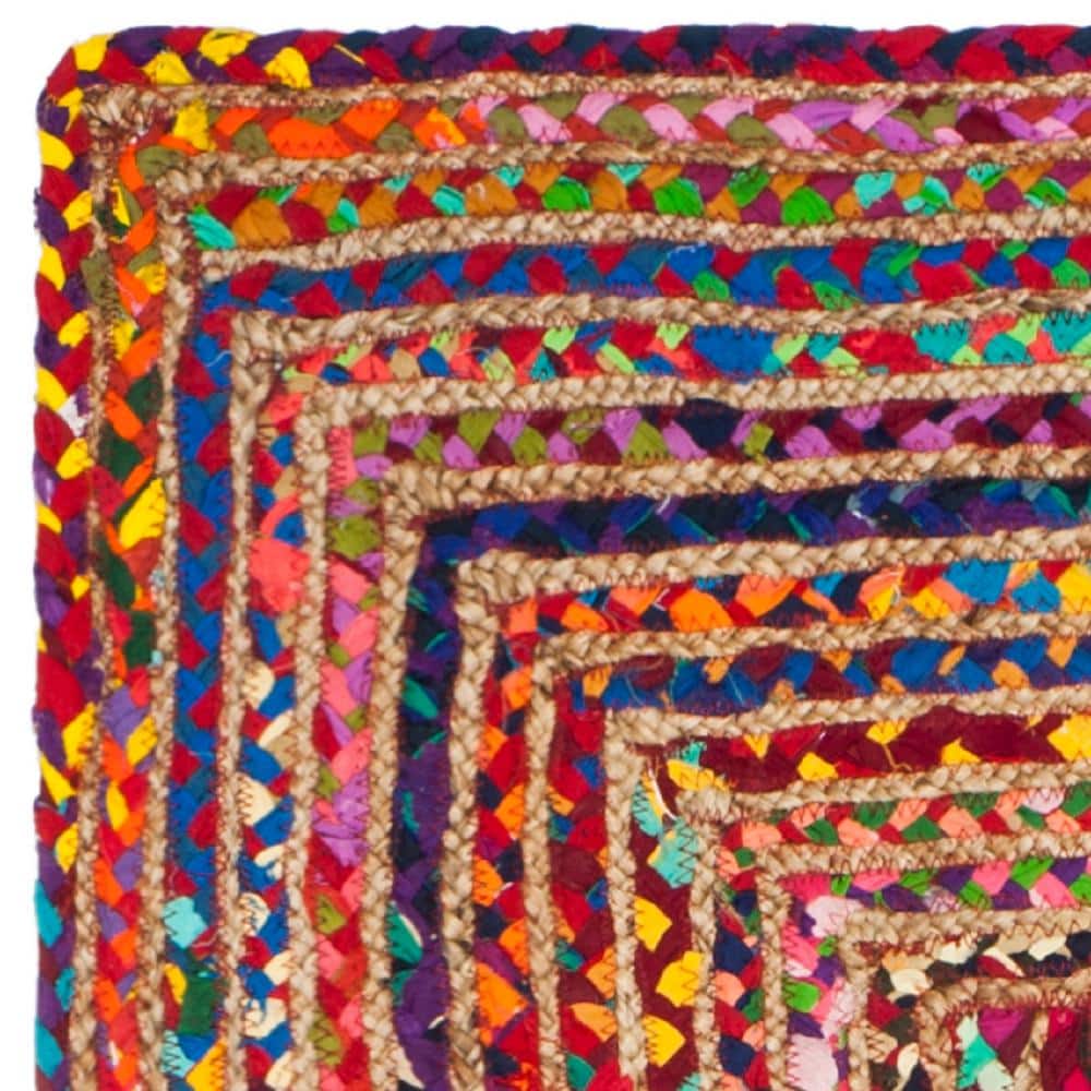 Handwoven Boho Chic Red & Multi Stripe Wool-Cotton Area Rug - 27"x12"